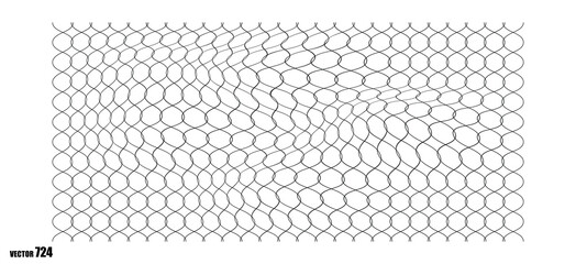 Abstract geometric pattern of black wavy lines creating a net or weave texture. © Ai Gallerybd