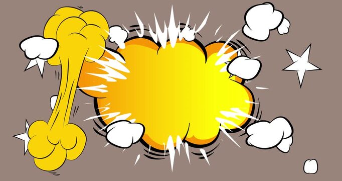 Cartoon background animation, comic book backdrop video. Retro comics pop art design.