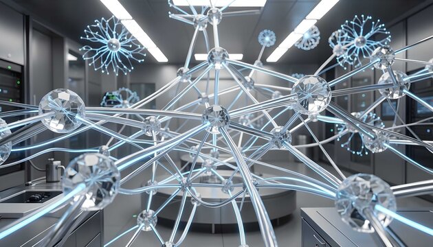 Futuristic digital infrastructure showcasing neural network innovation with advanced computing technology