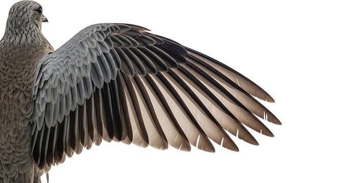 Close Up of Bird Wing Showing Detailed Feather Structure.
