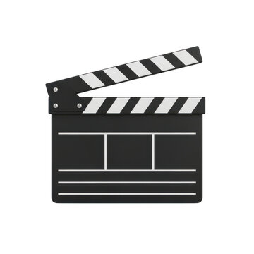 Black movie clapperboard icon for film production isolated on transparent background