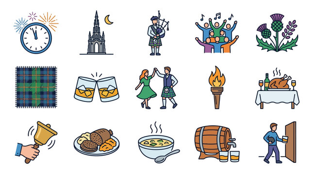 Celebration of Scottish Culture with Traditional Symbols