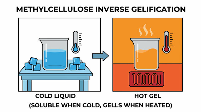 Methylcellulose Hot Gel Cold Liquid Inverse Gelification