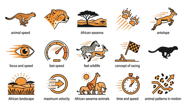Cheetah and Antelope Racing in African Savanna Landscape