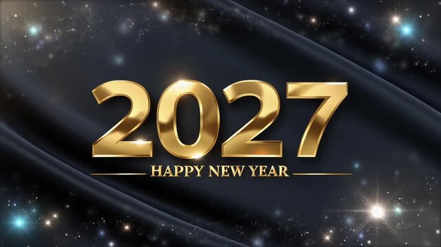 Create a sophisticated and celebratory New Year's graphic for 2027 animation