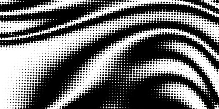 Halftone gradient. Dotted gradient, smooth dots spraying and halftones dot background seamless horizontal geometric pattern vector template set.