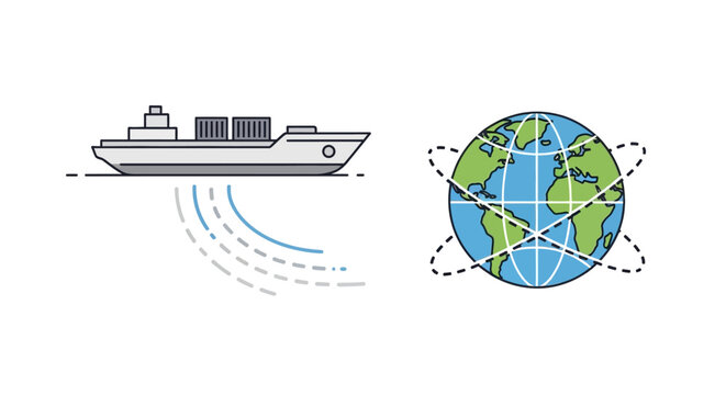 Global shipping and transportation concept.