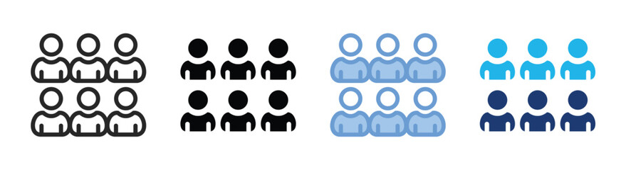Fototapeta premium Group icon set multiple style collection