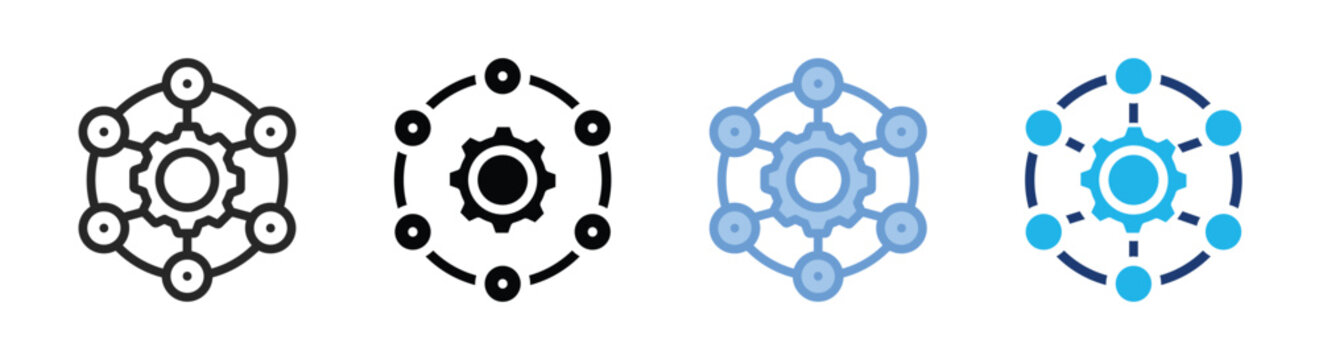 Stakeholder icon set multiple style collection