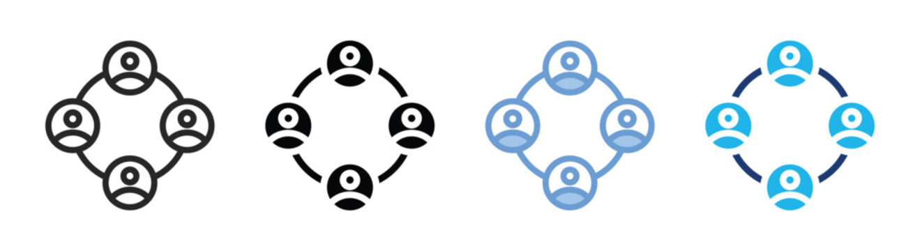 Teamwork icon set multiple style collection