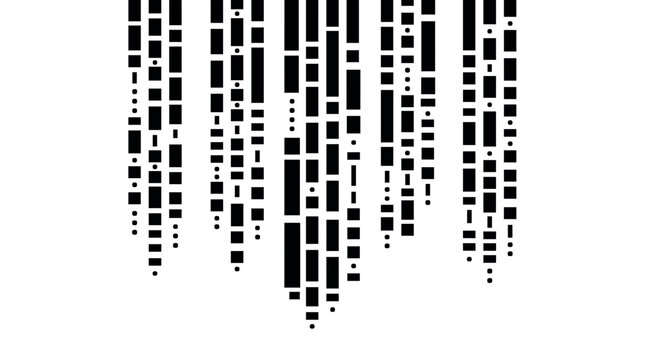 Abstract Black and White Digital Data Code Stream Pattern
