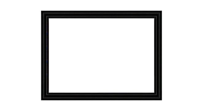 Simple black rectangular picture frame isolated on transparent background