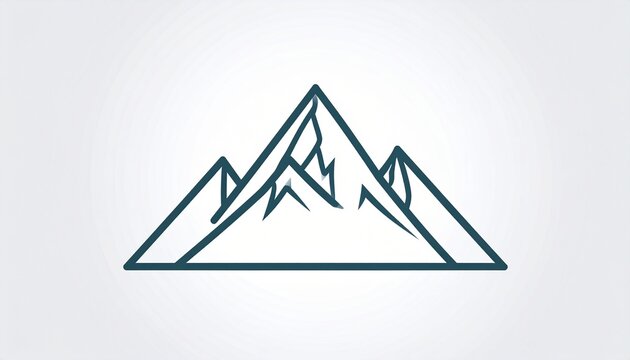 Minimalist mountain range logo outline