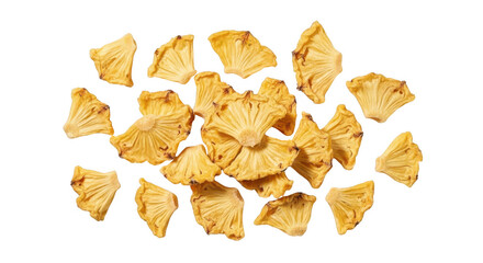 Naklejka premium Dried pineapple slices isolated on transparent background