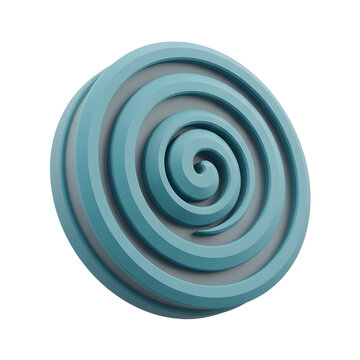 Turquoise 3D spiral geometric shape