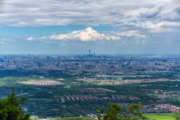 Obraz premium Panoramic View of Beijing City Skyline and CBD Skyscrapers Looked from Western Hills