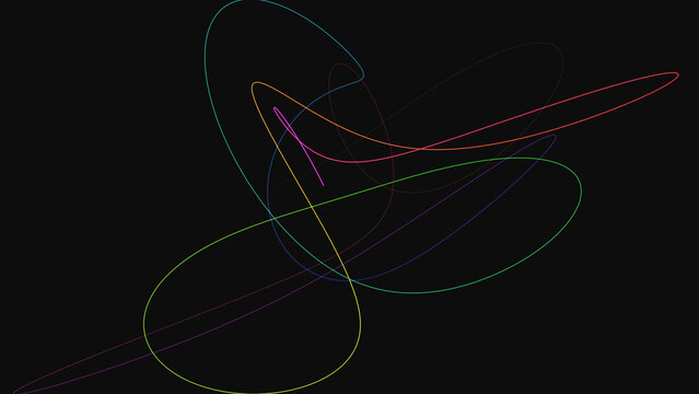 neon harmonograph orbital paths 3d
