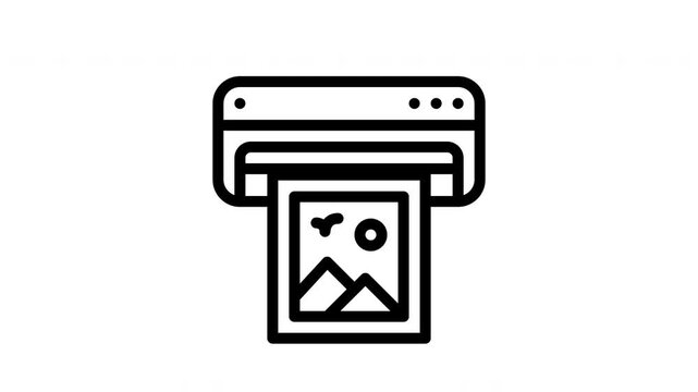 printer minimalist stroke animation