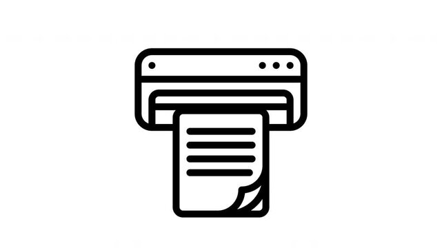 printer minimalist stroke animation