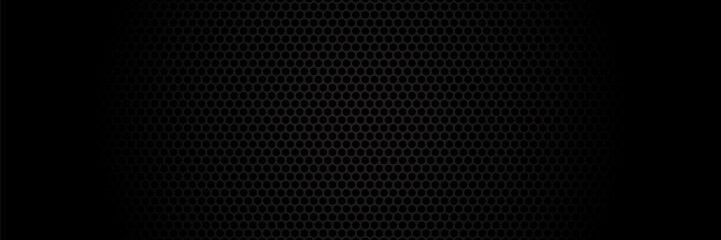 Grill mesh pattern with metal texture for speaker and micro hole background or seamless net by black grid and circle grate steel screen. © ahmad