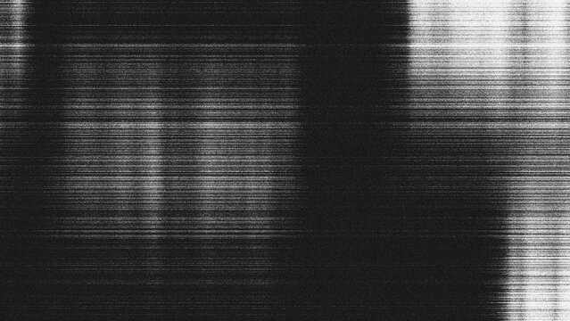 Black and white glitch texture background with vertical lines and analog static noise	