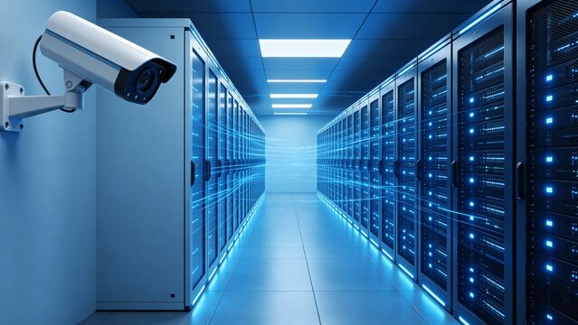 AI camera monitoring secure data center servers