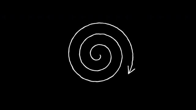 Spiral Looping Arrow Hand Drawn Animation