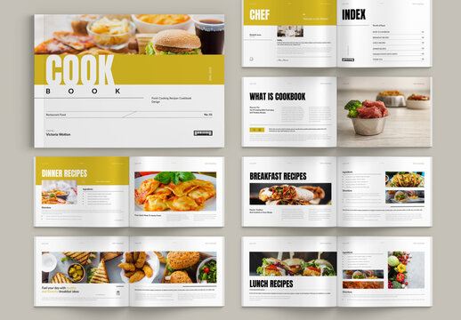 Cook Book Brochure Landscape Template Layout