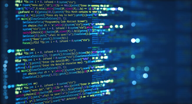 Closeup Display of Colorful Programming Code on Computer Screen Showing Complex Software Development Syntax