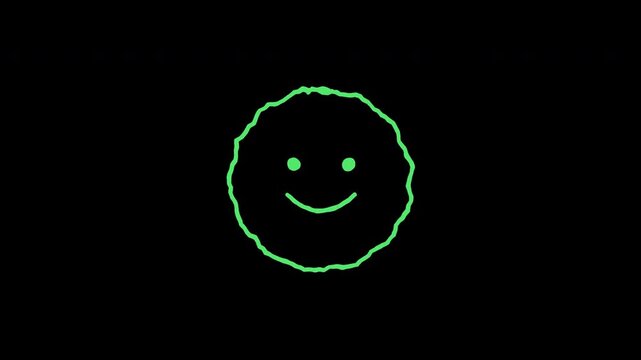 Smiling Face Friendly Green Marker Doodle