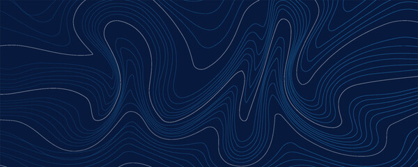 Topographic map pattern background vector. Abstract mountain terrain map background with abstract shape line texture. Design illustration for wall art, fabric, packaging, web, banner, wallpaper. © rosy