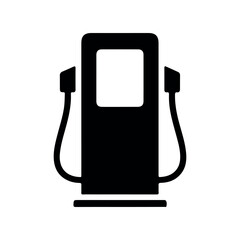 Fototapeta premium Black Charging Station Silhouette Vector Icon