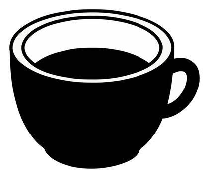 Black tea cup isometric vector illustration isolated. Generative AI
