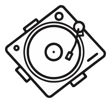 Floating turntable preamp audio equipment illustration. Generative AI