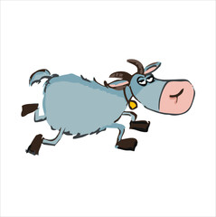 Obraz premium Cute Hand Drawn cow Character Isolated, Cute hand drawn cartoon cow illustration