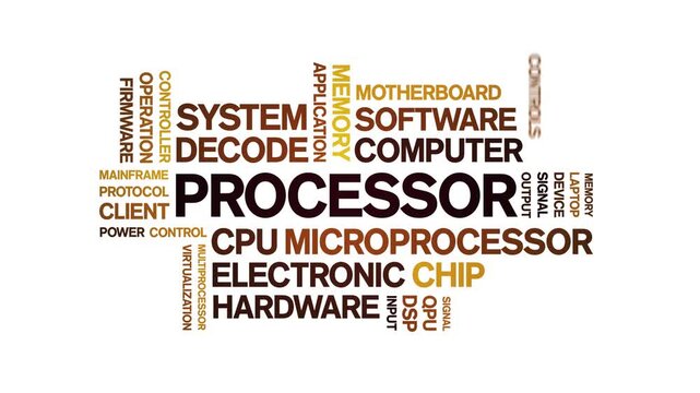 Processor animated word cloud-text design animation tag kinetic typography seamless loop.