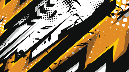 Abstract Racing Livery Background with Dynamic Grunge Speed Shapes Vector © Nj Art