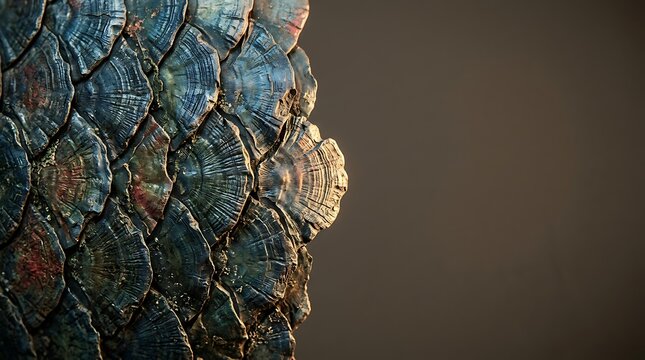Abstract pattern of overlapping dark metallic scales