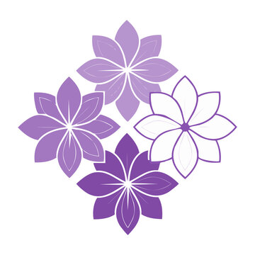Purple floral vector pattern isolated