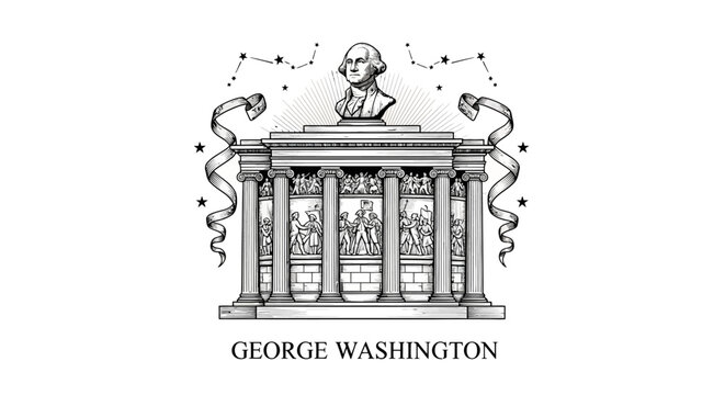 George Washington Historical Mem? 202606161230 2X Text Banner with Vintage Style