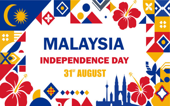 Malaysia Independence Day Vector with Hibiscus Flowers and National Landmarks
Modern Malaysia Independence Day vector illustration featuring hibiscus flowers