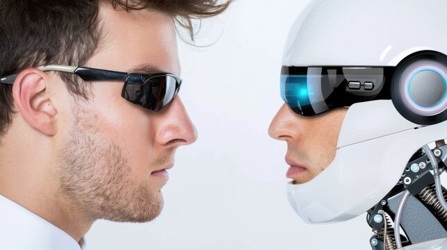 Human and Robot Face-Off Reflecting Future of Technology and Artificial Intelligence in Modern Society