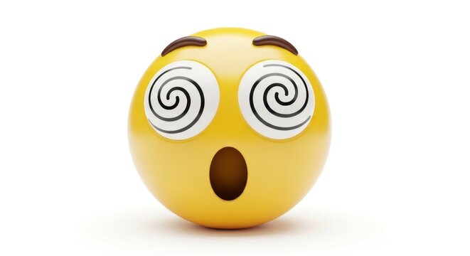 Yellow dizzy emoji with spiral eyes and open mouth.
