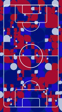 Vertical Usa Flag colors Soccer Field Animated Geometric Pattern Football Pitch Loop for Social Media Stories