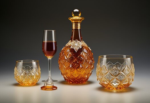 Exquisite wine bottle and glass combination exquisite crystal wine set