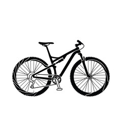 Fototapeta premium Mountain bike silhouette vector illustration isolated on white background