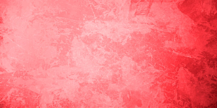 Vintage Red Grunge Wall Texture Background with Rough Painted Surface Pattern