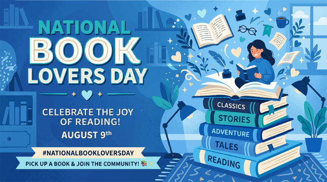 National Book Lovers Day, reading celebration, book stack, literary event, August 9th