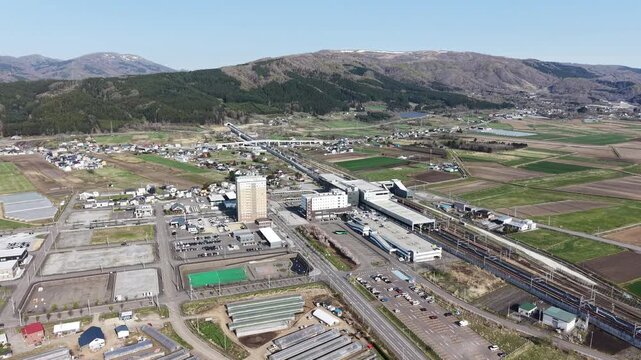 HOKKAIDO, JAPAN.High speed train station with active railway platforms April 26 2026