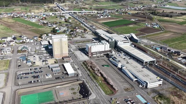 HOKKAIDO, JAPAN.High speed train station with active railway platforms April 26 2026